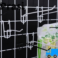 PRASI Grid Wall Display Hooks, Metal 4 Inch White Wall Organizers, Sturdy Hooks for Grid Wall Panel 