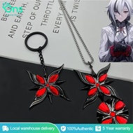 Genshin Impact Arlecchino Keychain Set - Gothic Fatui The Knave Necklace & Keyring Cosplay Accessory
