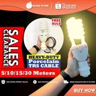 HEAVY DUTY Light Bulb Holder Set E27 With Wire &amp; 3 Pin Plug Lighting Fixture Lamp Bulb Socket Cord
