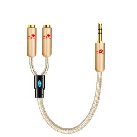 Audiophile 3.5 Breakout Cable 25cm Mini Jack 3.5mm to Dual 3.mm Female Plug for Headphone Microphone