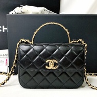 CHANEL 23B Mini雙手柄鏈帶包