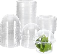iplusmile 8 Ounce Plastic Dessert Cups with Dome Lids, 50 Pack Clear Disposable Crystal Party Cup fo