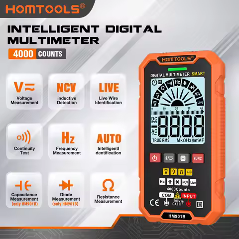 HOMTOOLS HM901 Digital Multimeter 4000 AC/DC Current Meter Voltage Resistance Meter True RMS Tester