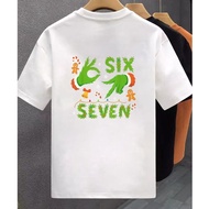 Men's 67 Meme T-Shirt - Funny 6 and 7 Number Joke, Santa and Elf Hand Design, Short Sleeve Casual Te