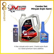 [Bundle Deal] JV Auto Lube Set 5W-30 Semi (4 Liter) + Engine Flush (1 Bottle) + Premium Nano Additiv