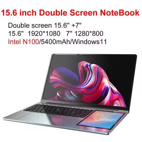 SZBOX DS156 15.6 inch Double Screen NoteBook Intel N100 DDR4 3200Mhz Pcie3.0 NVMe Wifi BT5.0 Windows