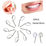 10Pcs Dental Mouth Mirror Oral Inspection Stainless Steel Orthodontic Equipment