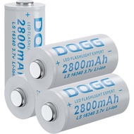 16340 Rechargeable Battery 2800mAh 3.7V Button Top 4 Pack Lithium Battery for Headlamp Flashlight