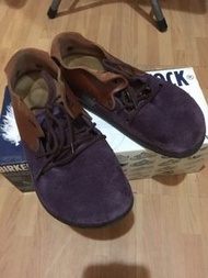 Birkenstock 紫色絨面拼啡皮