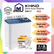 Khind 7KG Semi Auto Washing Machine WM717 Mesin Basuh Separuh Auto Automatik Washer