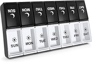 7 Day Pill Organizer 2 Times a Day, Large Weekly AM PM Pill Box, Day Night Medicine Organizer, Pill