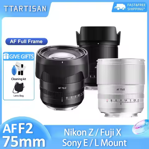 TTArtisan AF 75mm F2 Full Frame Large Aperture Autofocus Camera Lens for Sony E A6400 A7III Fujifilm