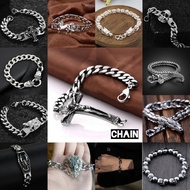 Men's patterned chain bracelet punk style men woman bracelet bangle chain grunge style