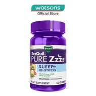 ZZZQUIL Pure ZZZs Sleep + De Stress Melatonin Sleep Aid Gummies With Ashwagandha 42s (Expiry: May`20
