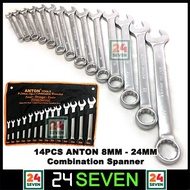 [ READY STOCK ] Anton 14PCS Combination Spanner Wrench Tools Socket Set 8mm-24mm Gabungan Sepana Set