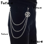 FUTURE Pentagram Chain Rock Emo Accessories Fashion Harajuku Gothic Keychains