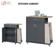 Kitchen Trolley ( Dark Grey + Hana oak)