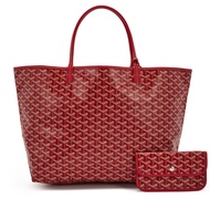 Goyard Red Goyardine Canvas and Chevroches Calfskin Saint Louis GM Tote, 2023