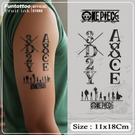 Funtotototo - One Piece 3D2Y & ACE Fruit Ink Tattoo long lasting 15 days waterproof 11*8cm - semi-pe