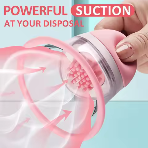 Female Breast Vibrator Rotating Vacuum Pump Nipple Stimulator with Suction Cup Big Head AV Breast Ma