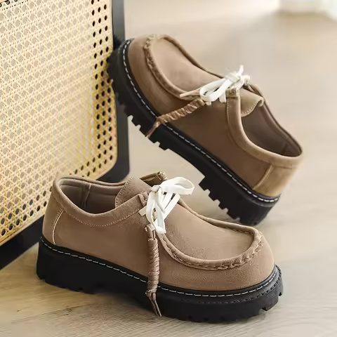Men Retro Wallabee Moccasin Shoes Thick Platform Sole Suede Casual Shoes Height Increasing Daily Wal
