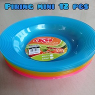 BIGMOM - Piring Plastik Mini / Piring Kecil Tatakan Gelas / Piring Kue Piring Lepek 1 Lusin