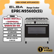 【DELIVERY BY OWN LOGISTICS】ELBA 90cm Professional Range Cooker EPRC-N9560D(SS) - 8 Function Oven