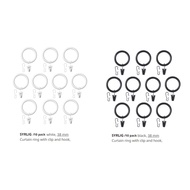 IKEA SYRLIG Curtain Ring with clip and hook | langsir klip dan cangkuk | black | white | 窗帘挂钩 | 窗帘环