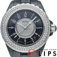 香奈兒 J12 男士腕錶，38 毫米，自動機械，鑲鑽錶圈，鑲鑽錶盤，型號 H1709，陶瓷錶殼，黑色，拋光處理，成色極佳，二手