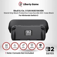Skull & Co. x SAVAGE RAVEN Stand Grip Black Protective Case Bundle EDC Case Black for Nintendo Switc