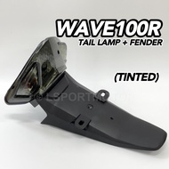HONDA WAVE100R TAIL LAMP + FENDER (TINTED) MUDGUARD LAMPU BELAKANG SET WAVE100-R W100R WAVE 100 R