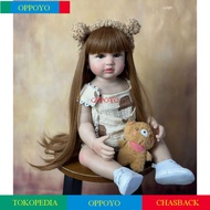 Mainan Boneka Balita Perempuan Full Silikon Body Rambut Panjang 