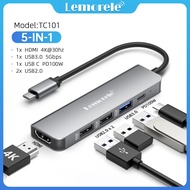 Hub Type C nhiều cổng Lemorele USB C hub to HDMIPD 100WSD/TF cho Cho MacBook Air/Pro M1 iPad M1 Wind