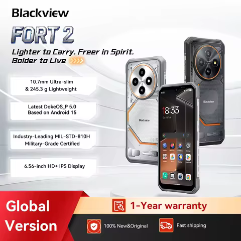 Blackview FORT 2 Smartphone, 6.56" HD+ IPS Display,MediaTek Helio G81 Processor,5000mAh Battery,Outd