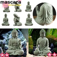 Buddha Fish Tank Decoration, Micro Landscape Sandstone Fish Tank Statue, Exquisite Craft Meditation 