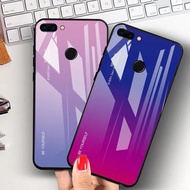 Case Huawei Y7Pro 2018 เคสกระจกสองสี เคสกันกระแทก เคสโทรศัพท์ หัวเว่ย ขอบนิ่ม เคสกระจกไล่สี