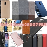 Nokia 8 Sirocco  X6 9  6 2018 7 PLUS  Leather Case  Protector Glass