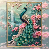 Blossoming Fortune Peacock Cross stitch set   Cross stitch kit  Cross stitch pattern 2024 New Style Full Embroidery Peacock Precise Printing Cross Stitch Set