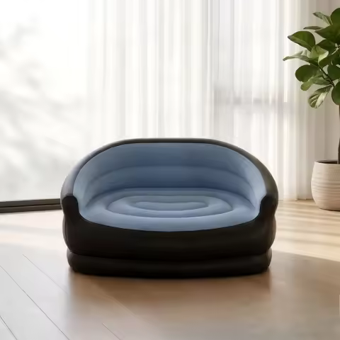 Inflatable Double Sofa, Flocking Inflatable Sofa, Double Inflatable Lazy Sofa Outdoor Sofa Foldable 