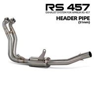 Motorcycle Exhaust Modify Front Link Pipe For Aprilia RS457 2024-2025 Stainless 51MM Header Tube Esc
