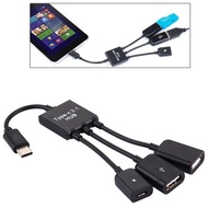 New 17.8cm 3 Ports USB-C / Type-C 3.1 OTG Charge HUB Cable, For Galaxy S8 & S8 + / LG G6 / Huawei P1