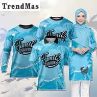 FAMILY GATHERING Blue Vacation Travel Parent-child Outfit Vintage Fully Sublimated Printed T-shirt J