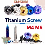 TARSURR Self Tapping Screw, GR5 M4 M5 Torx Umbrella Screw, Titanium Torx Drive Titanium Fastener
