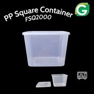 PP Square Container SQ2000 2000ml Square Food Container [10pcs]