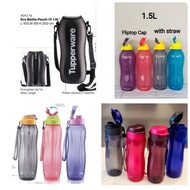 9'2045' Tupperware Slim Eco Bottle with Straw and Strap 1L/1.5L/750ml/500ml /Bottle BPA Free-/ Eco B