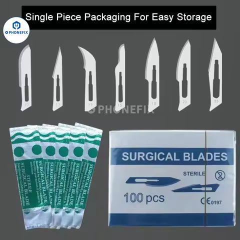 10pcs Multifunctional Stainless Steel Blade Carbon Steel Made Sterile Scalpel for Phone PCB Glue Rem