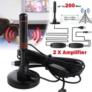 ♥【Readystock】 + FREE Shipping ♥ 4K 25DBI High Gain HD TV DTV Box Digital TV Antenna 200 Mile Signal 