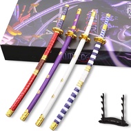 4 Piece Set Roronoa Zoro Small Keychain Swords with Display Stand 9.25in Zoro Mini Sword Set,Use for