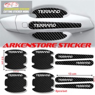 8pcs Car Door Handle Protector carbon sticker terrano sticker anti-Scratch For nissan terrano Car