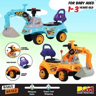 Kid Toy Ride On Engineering Construction Vehicle Excavator Bulldozer Digger with Music / Mainan Jeng